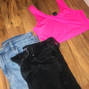 A bundle is HERE !! Two jeans and tube top